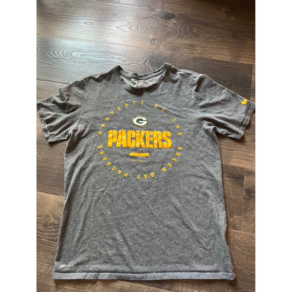 Nike Green Bay Packers Shirt Mens Medium Grey Dri-FIT NFL Training Tee